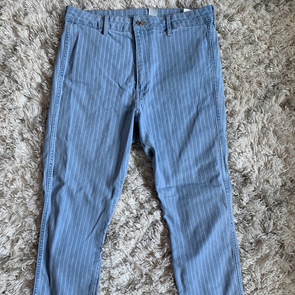 Mid-rise white striped jeggings!! - Picture 1 of 2